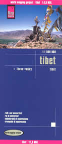mappa Tibet con Lhasa Valley, M. Everest, Kailash, Tsaparang, Autonoma del Xizang impermeabile e antistrappo
