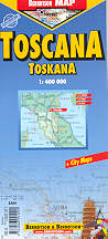 mappa stradale Toscana / Tuscany / Toskana - mappa plastificata