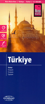 mappa stradale Turchia - con Istanbul, Ankara, Smirne, Bursa, Adana, Gaziantep, Konya, Antalya, Diyarbakır, Mersin, Kayseri - mappa stradale - impermeabile e antistrappo - con parchi, spiagge, luoghi panoramici - EDIZIONE Luglio 2023