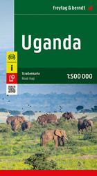 mappa Uganda stradale con luoghi panoramici, spiagge, parchi e riserve naturali 2025