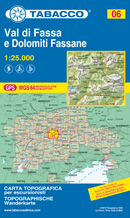 mappa topografica n.006 - Val di Fassa e Dolomiti Fassane - con Alpe di Siusi / Seiseralm, Selva, Sella, Corvara, Passo Campolongo, Arabba, Sassolungo, Catinaccio, Campitello, Canazei, Passo Pordoi, Alba, Lago Fedaia, Marmolada, Vigo, Pozza, Pera, Soraga, Moena, Forno, Latemar, Lago di Carezza, Passo Nigra, Col Margherita, Passo S. Pellegrino, Lusia, Passo Valles, Falcade - con reticolo UTM compatibile con sistemi GPS - EDIZIONE 2021