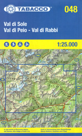 mappa n.048 Val di Sole, Peio, Rabbi, Cevedale, Gruppo Ortles, Folgarida con reticolo UTM compatibile GPS impermeabile, antistrappo, plastic free, eco friendly 2023