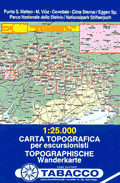mappa topografica n.05 - Val Gardena / Gröden, Alpe di Siusi / Seiseralm, Ortisei / St. Ulrich, S. Cristina, Sciliar, Sella, Canazei, Puez, Val di Funes - con reticolo UTM compatibile con GPS