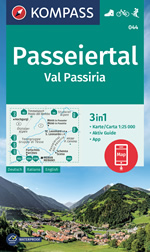 mappa topografica Val Passiria / Passeiertal - con Gruppo di Tessa, Alpi Venoste / Ötztaler Alpen, S. Leonardo, Moso in Passiria, Passo del Rombo, Parcines, Merano, Scena - mappa escursionistica Kompass n.044 - plastificata - compatibile con GPS - EDIZIONE 2024