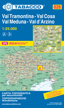 mappa topografica n.028 - Val Tramontina, Val Cosa, Val d'Arzino - Passo di M. Rest, Frascola, Lago di Selva, Tramonti di Sotto, Tramonti di Sopra, Valcalda, Lago di Redona, Campone, Vito d'Asio, Meduno, Frisanico, Travesio, Andreis, Raut, Maniago - con reticolo UTM compatibile con sistemi GPS - edizione 2019