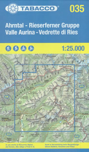 mappa n.035 Valle Aurina, Vedrette di Ries con reticolo UTM per GPS impermeabile, antistrappo, plastic free, eco friendly 2025