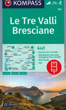 mappa topografica n.103 - Le Tre Valli Bresciane, Darfo-Boario Terme, Bovegno, Lago d'Idro, Breno, Bagolino, Anfo, Barghe, Vestone, Gardone Valtrompia, Marone, Azzone, Lovere - mappa plastificata, con sentieri CAI, percorsi MTB - edizione 2020