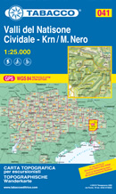 mappa n.041 Valli del Natisone, Cividale Friuli, Krn / Monte Nero Kobarid, Kolovrat, Passo Solarie, M. Mia, Stol, Pulfero, Joanaz, Savogna, Drenchia, S. Leonardo, Castelmonte, Korada, Kanal, Prepotto, Torreano con reticolo UTM compatibile sistemi GPS