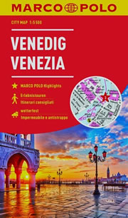 mappa Venezia di città con Lido Venezia, Burano, Murano impermeabile e antistrappo 2023