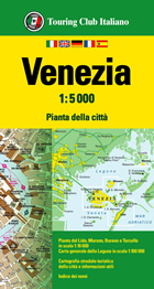 mappa di città Venezia - con pianta del Lido, Murano, Burano, Torcello - mappa della città - nuova edizione