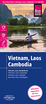 mappa stradale Vietnam, Laos, Cambogia - mappa stradale - impermeabile e antistrappo - con Hà Noi, Ho Chí Minh (Sài Gòn), Da Nang, Huè, Haiphong, Hai Phong, Phnom Penh, Luang Prabang, Vat Phu, Vientiane, Vang Vieng, Nam U, Phongsaly, Luang Namtha - edizione 2023