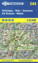 mappa n.044 Vinschgau, Mals, Sesvenna, Val Venosta, Malles, Silandro con reticolo UTM compatibile GPS impermeabile, antistrappo, plastic free, eco friendly 2023