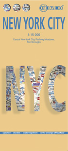 mappa di città New York City - mappa della città plastificata, impermeabile, scrivibile e anti-strappo - dettagliata e facile da leggere, con trasporti pubblici, attrazioni e luoghi di interesse - nuova edizione
