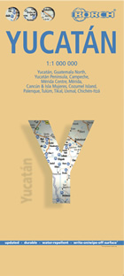 mappa stradale Yucatan - con Cancun, Campeche, Merida - mappa plastificata