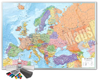 Carta Murale Magnetica Europa cartografia fisica politica dettagliatissima