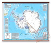 Polo Sud Antartico Antarctica carta murale plastificata laminata scrivibile