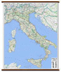 Italia carta murale con cartografia molto dettagliata aggiornata plastificata