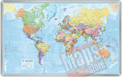 Planisfero Magnetico Mappa Murale del Mondo cartografia fisica politica dettagliatissima